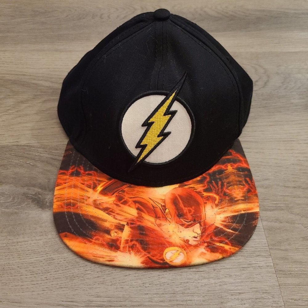 DC Comics Flash Snapback Hat Super Hero Black One Size Fits MOst